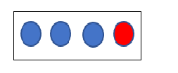 3 blue circles 1 red circle